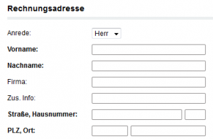 OXID Shop Registrierung